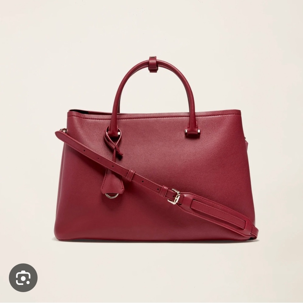 NWT - Italic Mini Clarice Leather Tote Burgundy